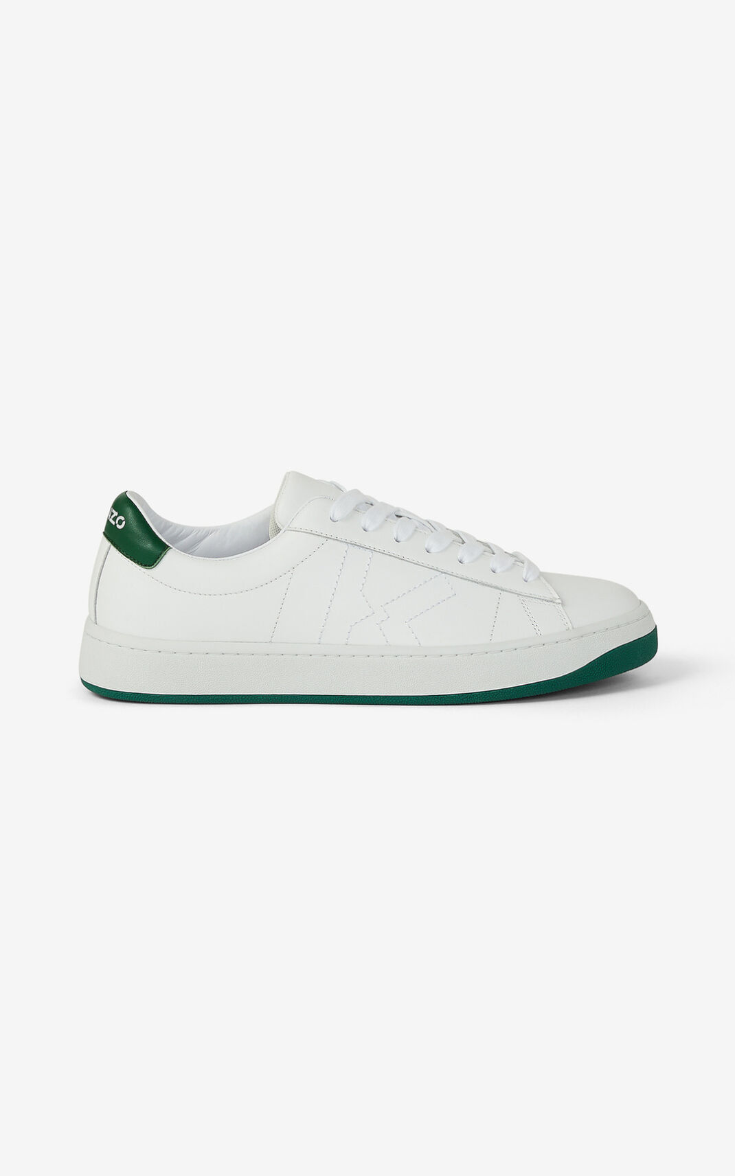 Tenis Kenzo Kourt K Logo Cuero Hombre Verde - SKU.6670251